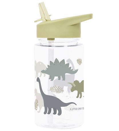A Little Lovely Company Water Bottle w. Straws - 450 mL - Green 