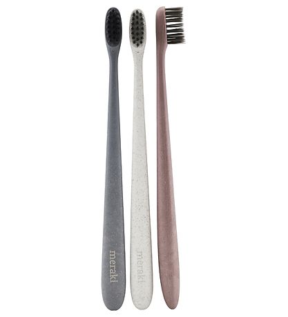 Meraki Zahnbürste - 3er-Pack - Grau/Weiß/Rosa