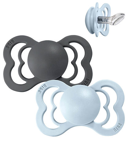 BIBS Couture Schnuller - Gr. 2 - 2er-Pack - Anatomisch - Iron/Ba