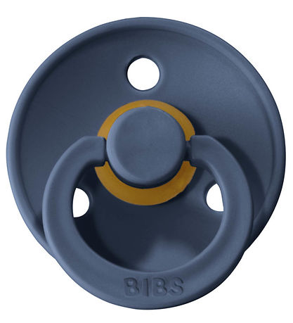 BIBS Colour Pacifiers - Size 2 - 2-Pack - Round - Sky Blue/Steel