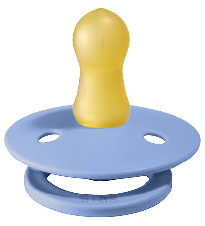 BIBS Colour Pacifiers - Size 1 - 2-Pack - Round - Sky Blue/Steel