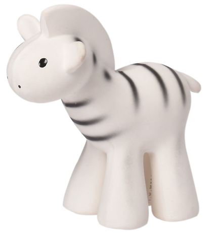 Tikiri Teether Rattle & Bath Toy - Natural Rubber - Zebra - Whit
