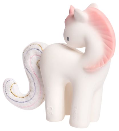 Tikiri Teething Toy - Natural Rubber - Candyfloss Unicorn - Whit