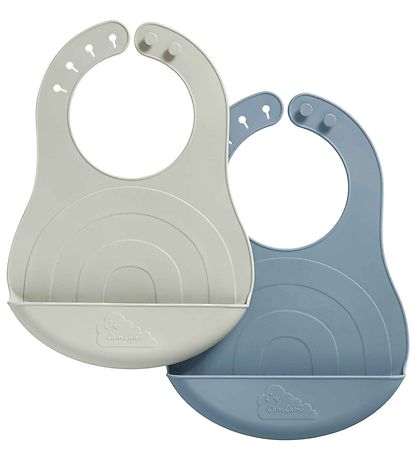 Cam Cam Lätzchen - Silikon - 2er-Pack - Regenbogen - Midnight Mi
