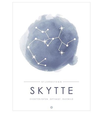 Citatplakat Affisch - A3 - Constellation - Skytten - Blå