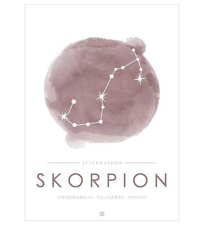 Citatplakat Poster - A3 - Constellation - Scorpion - Pink