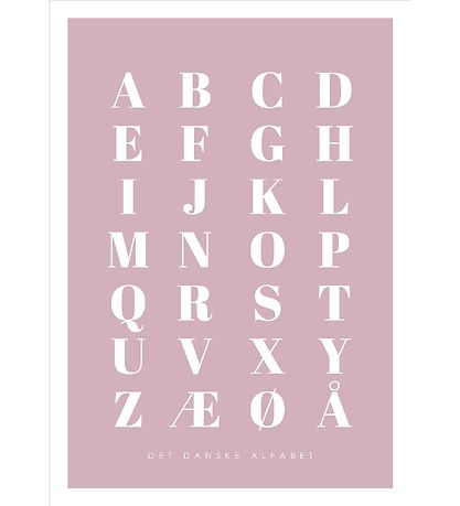 Citatplakat Poster - A3 - Alfabet Poster - Roze