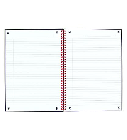 Oxford Notebook - Spiral - Lined - A5 - Black/Red