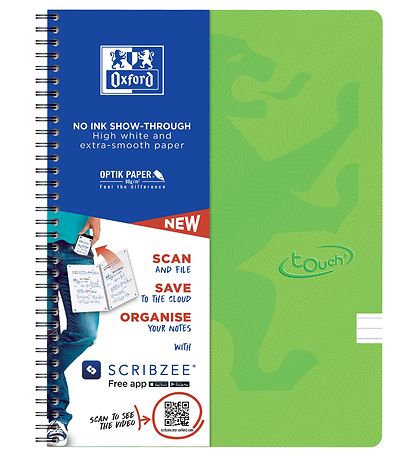 Oxford Notebook - Touch - Lined - A4 + - Green