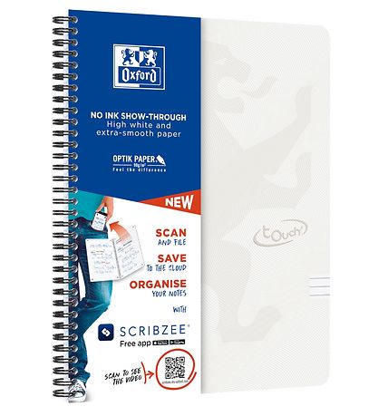Oxford Notebook - Touch - Lined - A4 + - White