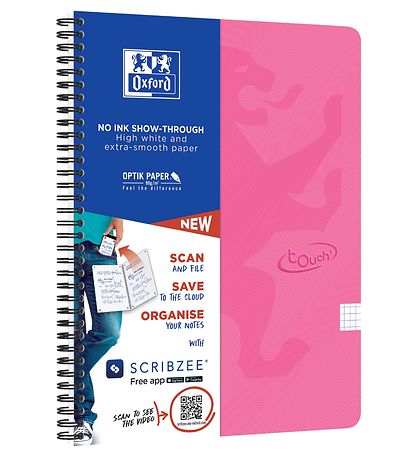 Oxford Notebook - Touch - Squared - A4 + - Pink