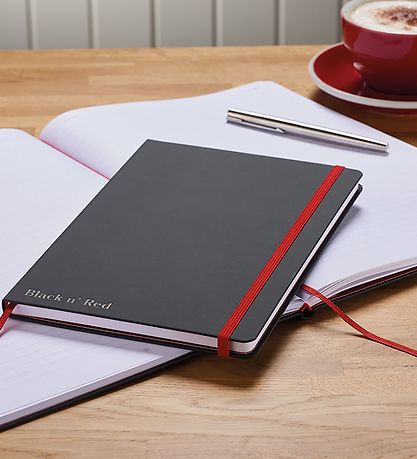 Oxford Notebook - Hard Case - Lined - A5 - Black/Red