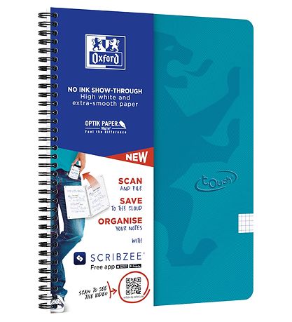 Oxford Notebook - Touch - Squared - A4 + Turquoise