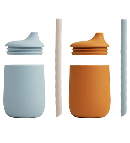 Liewood Becher m. Strohhalme - 2er-Pack - Silikon - Ellis - Must