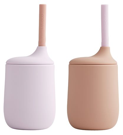Liewood Becher m. Strohhalme - 2er-Pack - Silikon - Ellis - Ligh