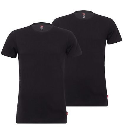 Levis Stuttermabolur - Crew Neck - 2 Pakki - Jet Black