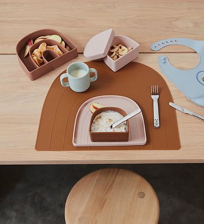 OYOY Plate & Bowl - Silicone - Rainbow - Choco/Vanilla