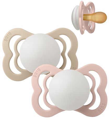 BIBS Supreme+ Schnuller - Gr. 1 - 2er-Pack - Symmetrisch - Blush