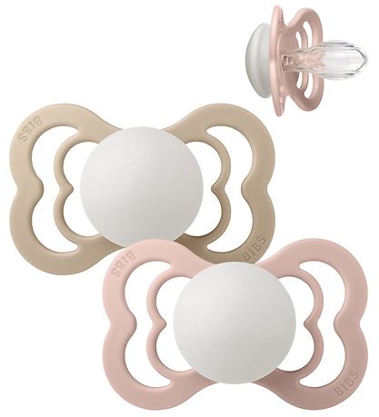BIBS Supreme+ Glow Pacifiers - Size 2 - 2-Pack - Symmetrical - B