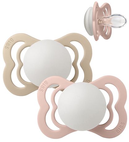 BIBS Supreme+ Glow Pacifiers - Size 1 - 2-Pack - Symmetrical - B