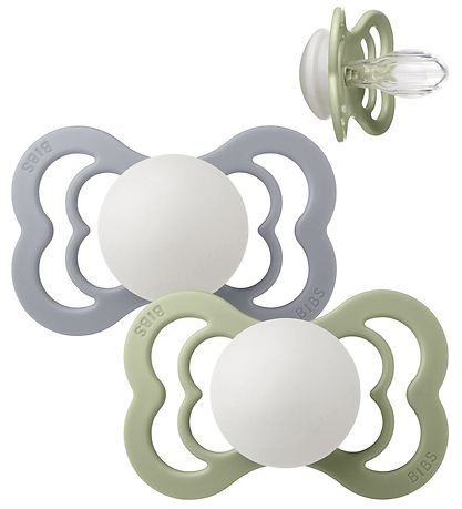 BIBS Supreme+ Glowing Pacifiers - Size 2 - 2-Pack - Symmetrical 