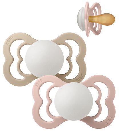 BIBS Supreme+ Glowing Pacifiers - Size 2 - 2-Pack - Symmetrical 