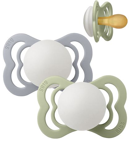 BIBS Supreme+ Glowing Pacifiers - Size 1 - 2-Pack - Symmetrical 