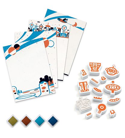 Djeco Stamp Set - Mix & Match - Alien robots
