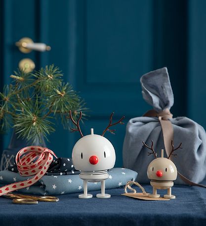 Hoptimist Medium Bumble Reindeer - 10 cm - White