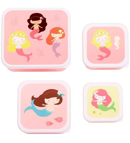A Little Lovely Company Lunchbox Set - 4 pcs - Mermaids