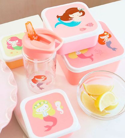 A Little Lovely Company Lunchbox Set - 4 pcs - Mermaids