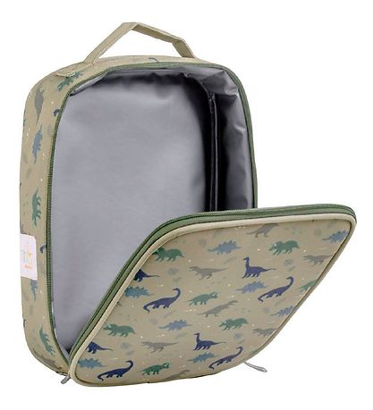 A Little Lovely Company Cooler Bag - Green w. Dinosaur