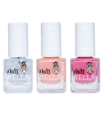 Miss Nella Nail Polish Polish - 3-Pack - Peach Slushie/Confetti 