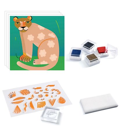 Djeco Stamp Set - Clear Stamps - Patterns and Animals