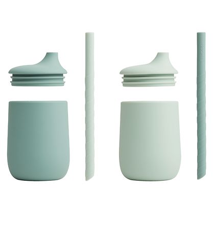 Liewood Becher m. Strohhalme - 2er-Pack - Silikon - Ellis - Mint