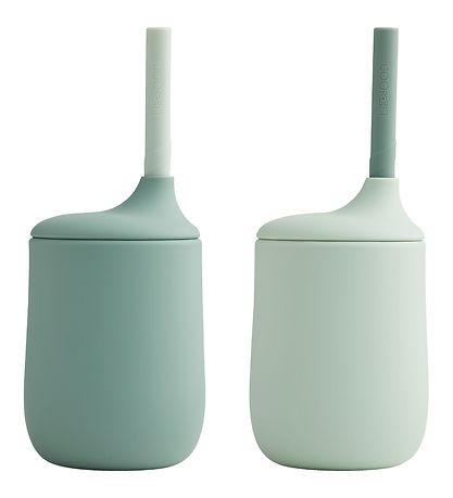 Liewood Becher m. Strohhalme - 2er-Pack - Silikon - Ellis - Mint