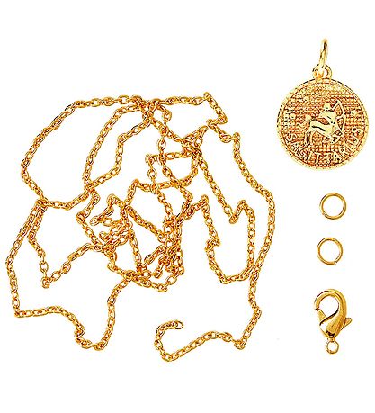 Me&My BOX Necklace w. Zodiac Signs - Sagittarius - Gold Plated