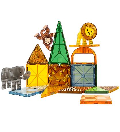 Magna-Tiles Segulsett - 25 Partar - Safarí dýr