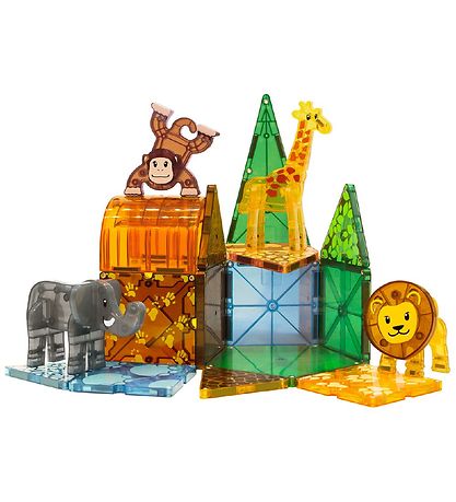 Magna-Tiles Segulsett - 25 Partar - Safarí dýr
