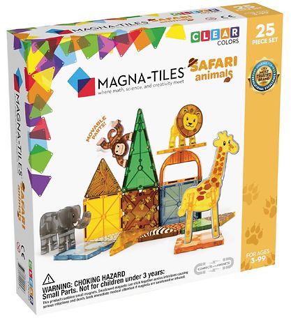Magna-Tiles Segulsett - 25 Partar - Safarí dýr