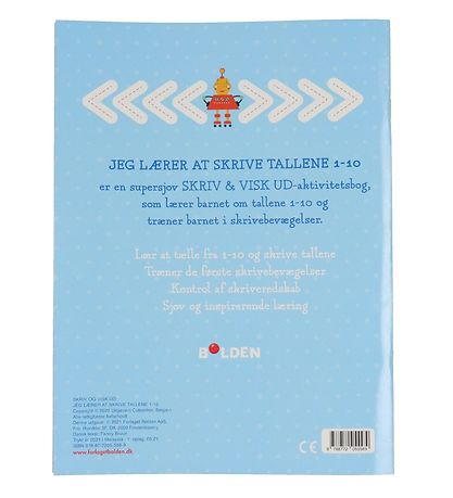 Forlaget Bolden Activity Book - Jeg Lærer At Skrive Tallene 1-10