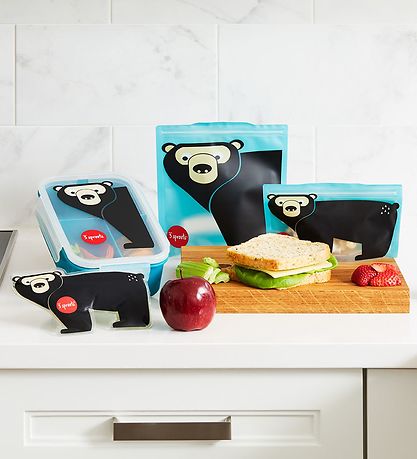 3 Sprouts Lunchbox Blue w. Bear Cheap Delivery KW AT
