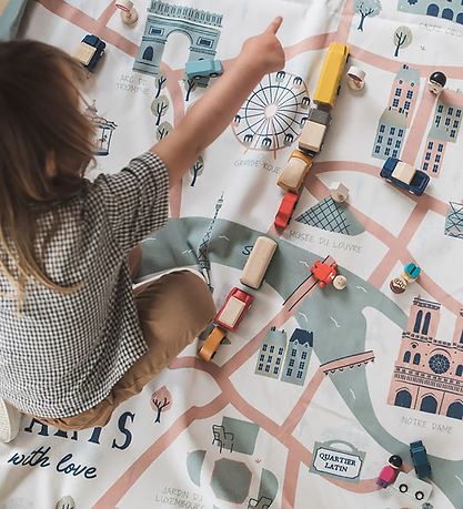 Play&Go Toy Storage Bag Blanket - Ø140 - Paris Map