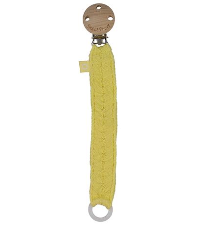 Smallstuff Pacifier Clip - Fishbone - Soft Yellow