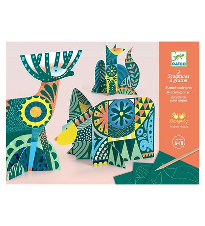 Djeco Creative Scratch Cards - Animal Folk