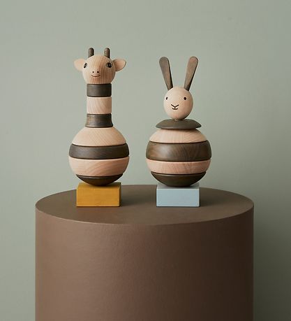 OYOY Stacking Tower - Rabbit - Nature/Dark