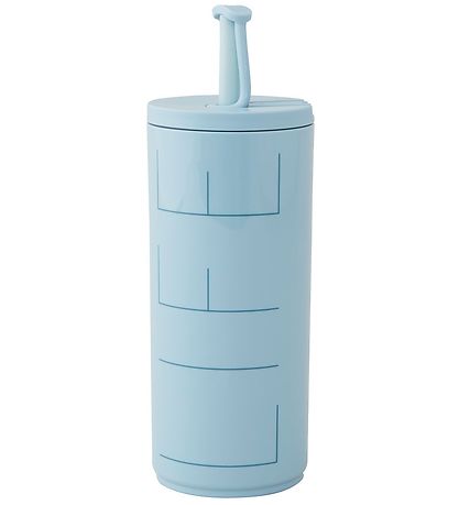 Design Letters Cup w. Straws - 500 mL - Travel - Light Blue