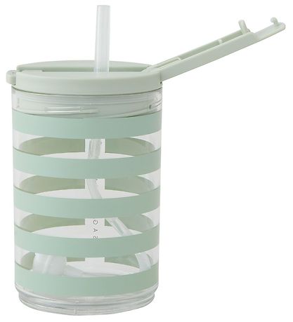 Design Letters Bolli M. sogrör - Kids - 330 ml - Green Strip