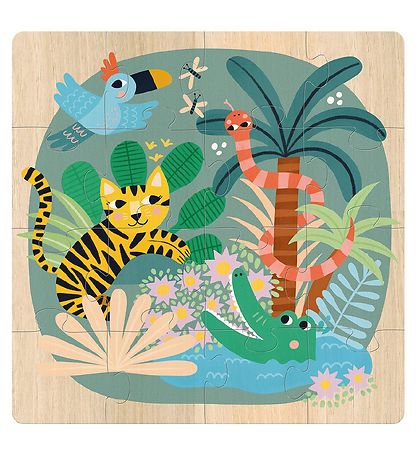 Vilac Puzzle Game - 3x16 Bricks - In The Air, In The Water And O