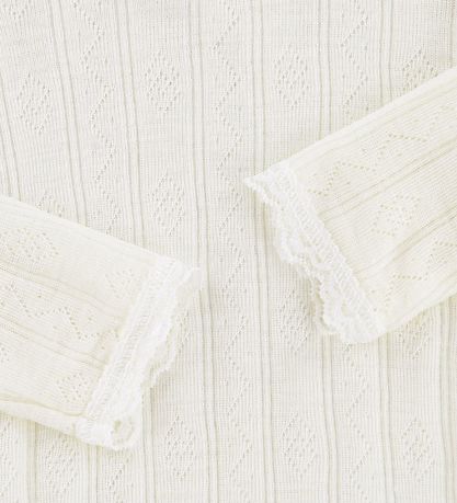 Joha Romper - Wol/Zijde - l/s - Crème m. Pointelle